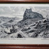 Gravura litografiata Apchon-Ruines du Chateau